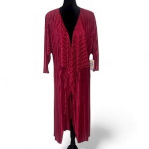 #422 (LuLaRoe) “NWT” Burgundy “Shirley” Pleated Open Front Kimono Duster -Medium